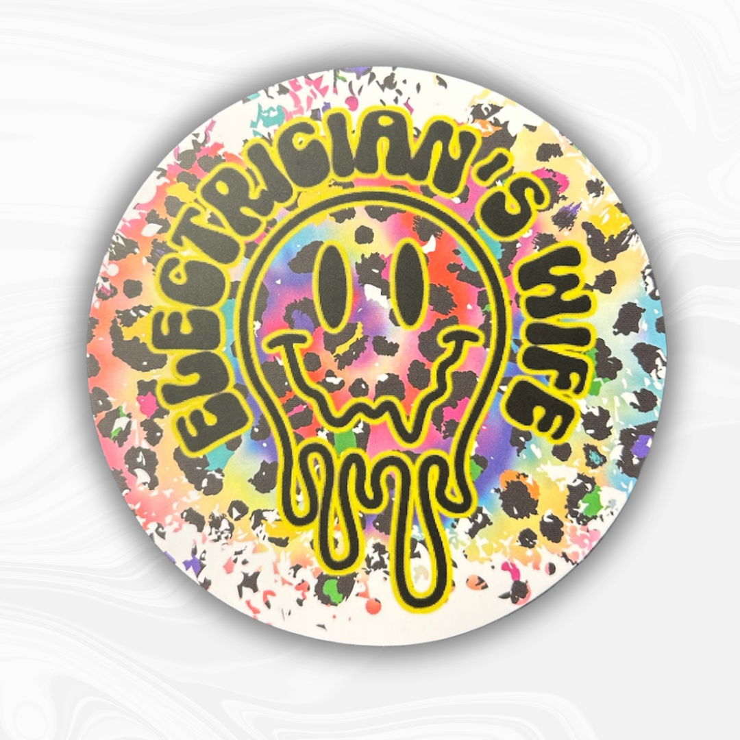 Electrician's Wife Drippy Smiley Face Custom Freshie